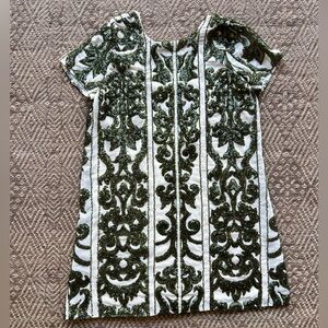Show Me Your‎ Mumu Mini Dress Short Sleeve Sequins Green and Cream Womens Small